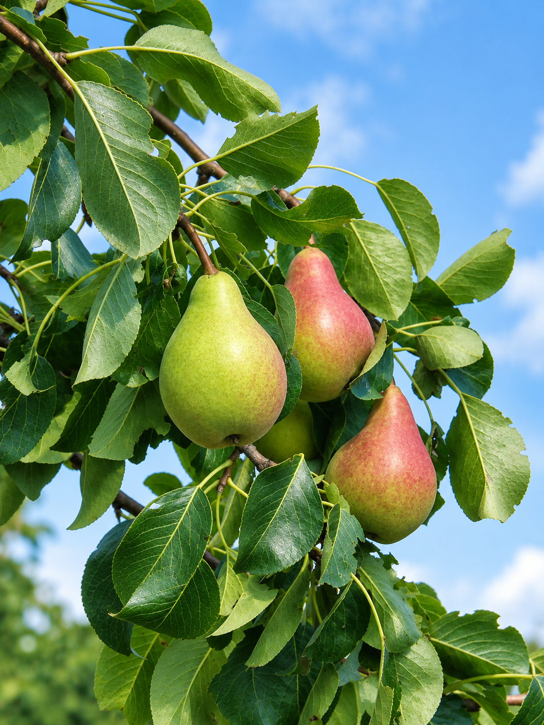 Clapp's Favorite pears ripening on the tree