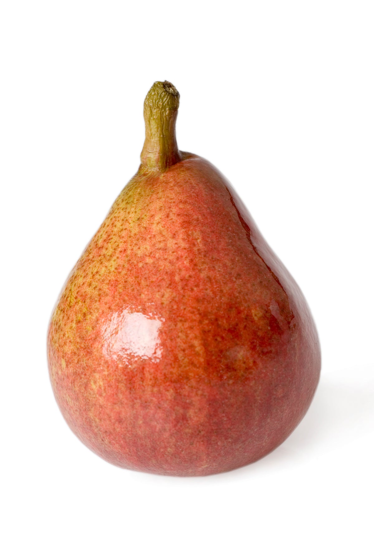 A ripe Red d'Anjou pear